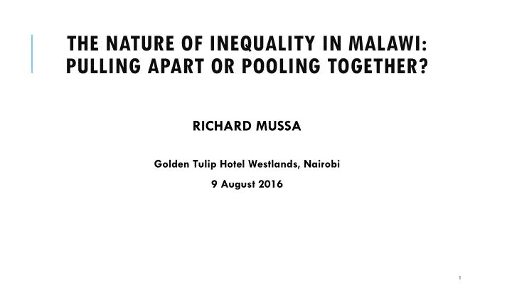 pulling apart or pooling together