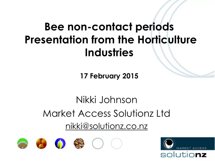bee non contact periods