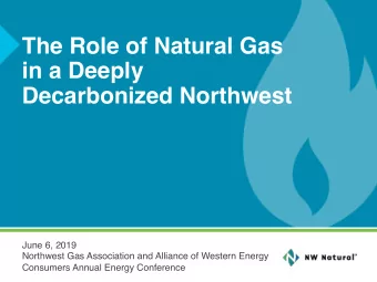 The Role of Natural Gas  in a Deeply  Decarbonized Northwest  June 6, 2019  Northwest Gas