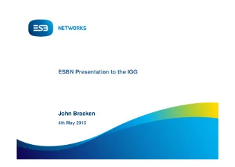 ESBN Presentation to the IGG  John Bracken  4th May 2016  Prepayment Meter Stats  Keypad Meter