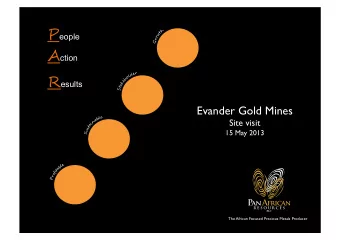 Disclaimer    EVANDER  GOLD  MINES    A  Subsidiary  of  Pan  African