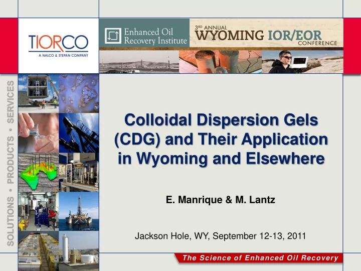 colloidal dispersion gels cdg and their application in