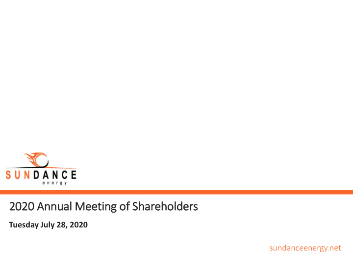 2020 a annual m meeting o of shareholders