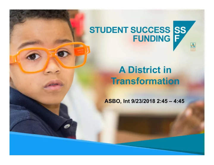 a district in transformation