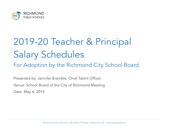2019 20 teacher principal salary schedules