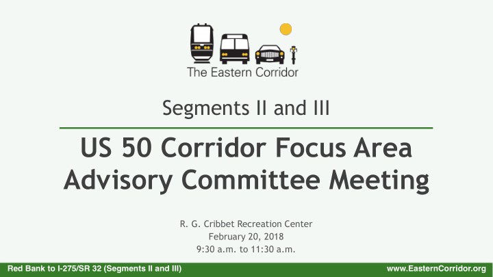 us 50 corridor focus area advisory committee meeting