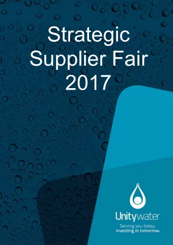 Strategic  Supplier Fair  2017 l Strategic Supplier Fair 2017 August 2017  Presenters  Simon Taylor