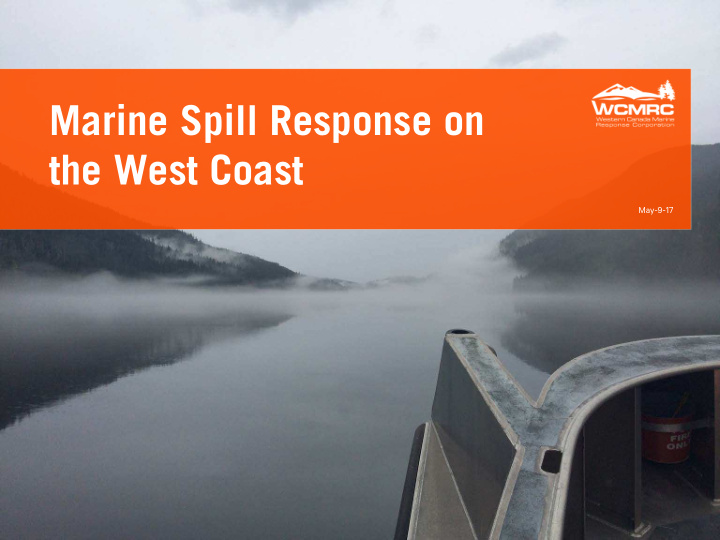 marine spill response on the west coast