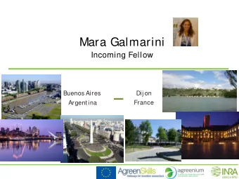 Mara Galmarini  Incoming Fellow  Buenos Aires  Dij on France  Argentina  Early days and background