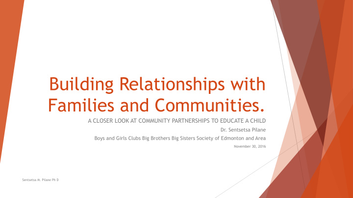 building relationships with families and communities
