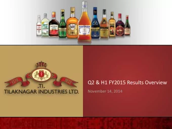 Q2 &amp; H1 FY2015 Results Overview  November 14, 2014  Table of Contents  TIs Business