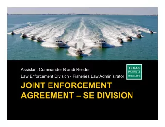 JOINT ENFORCEMENT  AGREEMENT  SE DIVISION  Cooperative Enforcement Program  Joint Enforcement