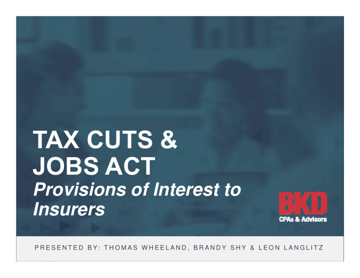 tax cuts jobs act