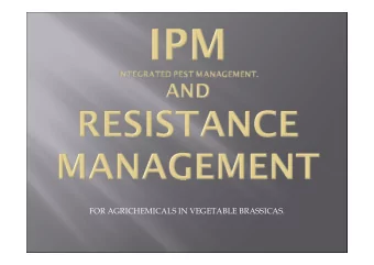 FOR AGRICHEMICALS IN VEGETABLE BRASSICAS.  Utilise naturally occurring predator populations.