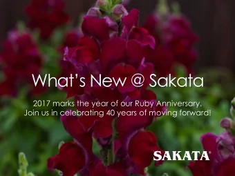 Whats New @ Sakata  2017 marks the year of our Ruby Anniversary.  Join us in celebrating 40