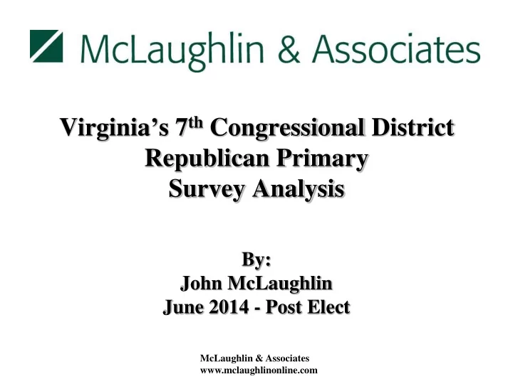 by john mclaughlin june 2014 post elect mclaughlin