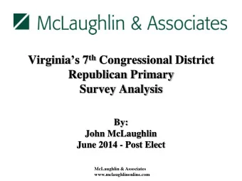 By:  John McLaughlin  June 2014 - Post Elect  McLaughlin &amp; Associates  www.mclaughlinonline.com