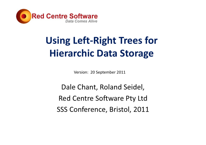 using left right trees for hierarchic data storage