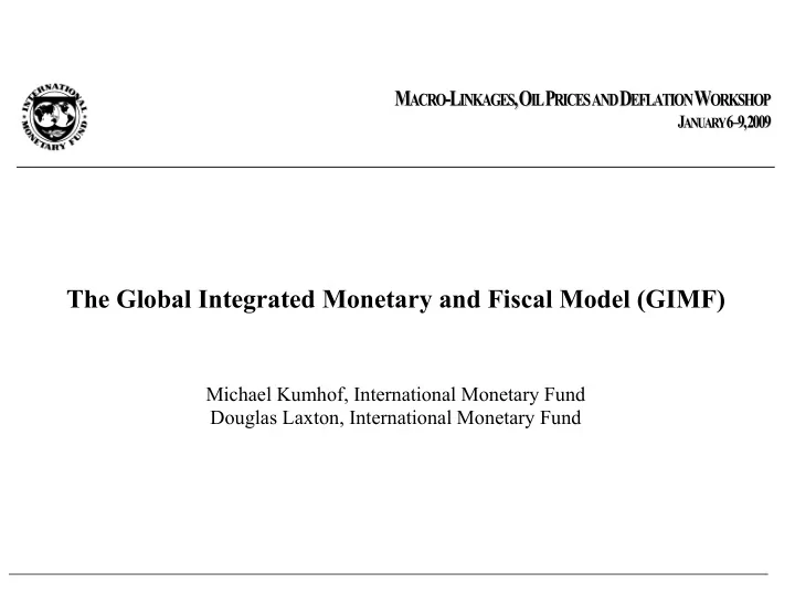 michael kumhof international monetary fund douglas laxton