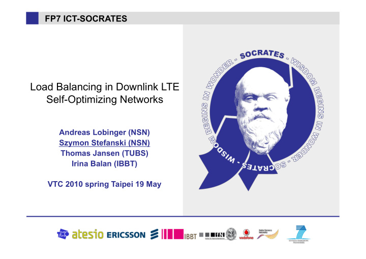 load balancing in downlink lte self optimizing networks