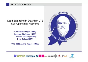 Load Balancing in Downlink LTE Self-Optimizing Networks  Andreas Lobinger (NSN)  Szymon Stefanski