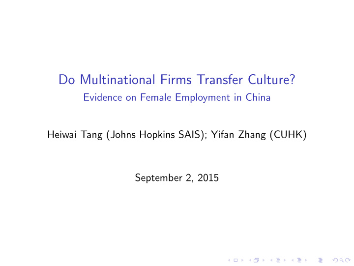 do multinational firms transfer culture