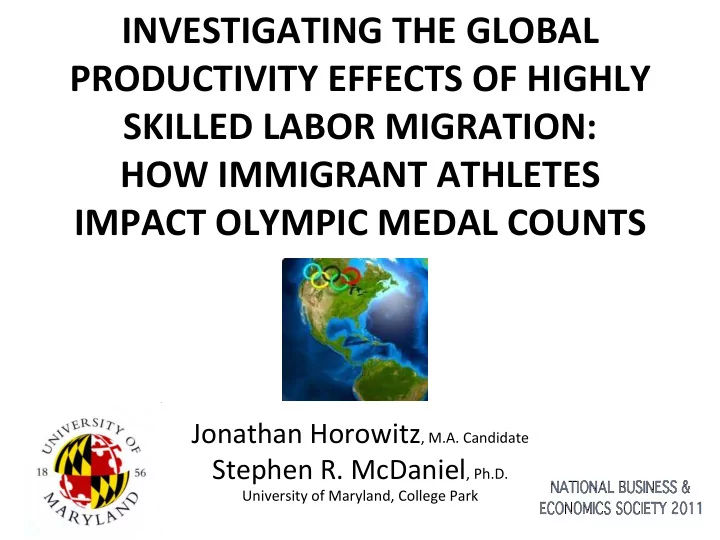 investigating the global productivity effects of highly