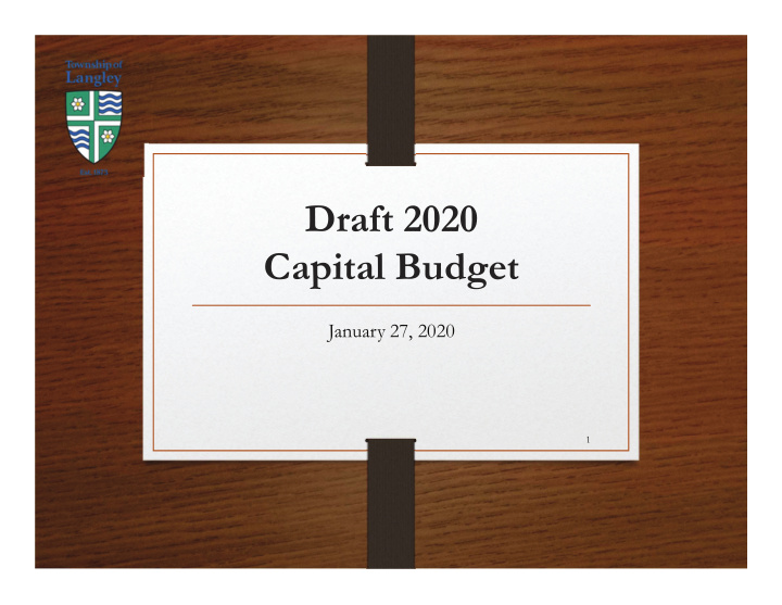draft 2020 capital budget