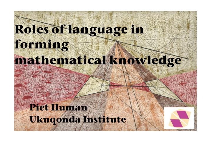 roles of language in forming mathematical knowledge