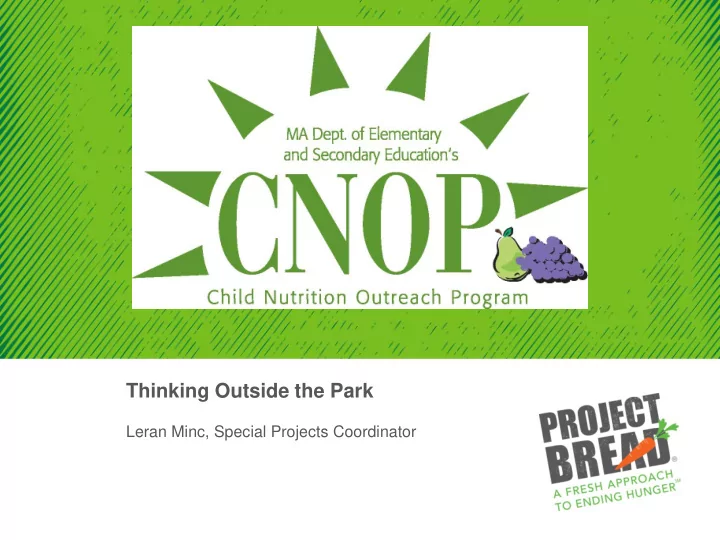 thinking outside the park