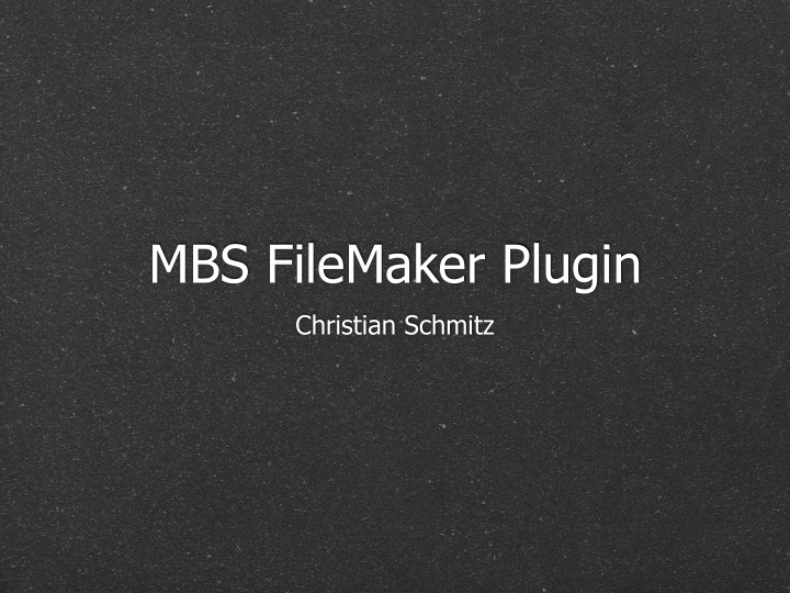 mbs filemaker plugin
