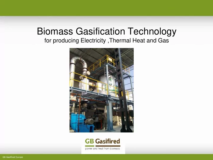 biomass gasification technology