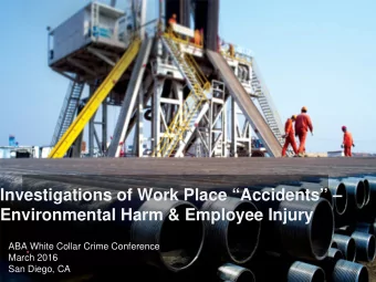 Investigations of Work Place Accidents   Environmental Harm &amp; Employee Injury  ABA