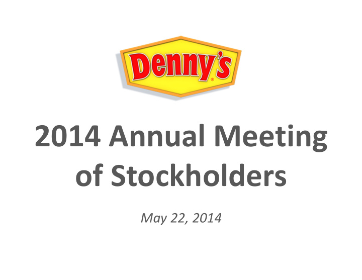 2014 annual meeting of stockholders