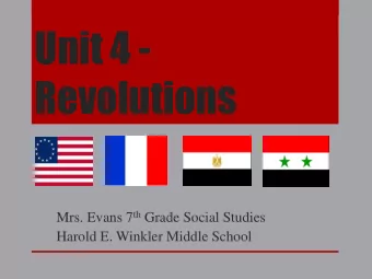 Unit 4 -  Revolutions Mrs. Evans 7 th Grade Social Studies  Harold E. Winkler Middle School  People