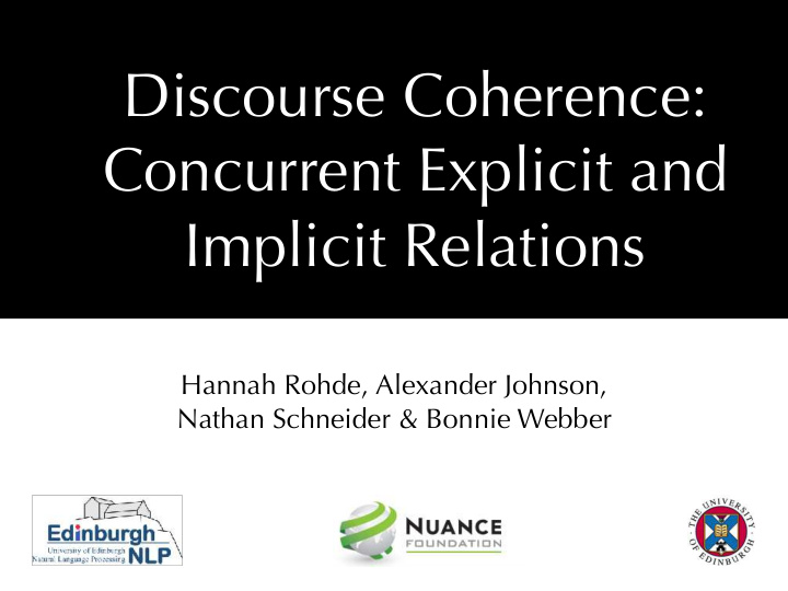 discourse coherence concurrent explicit and implicit