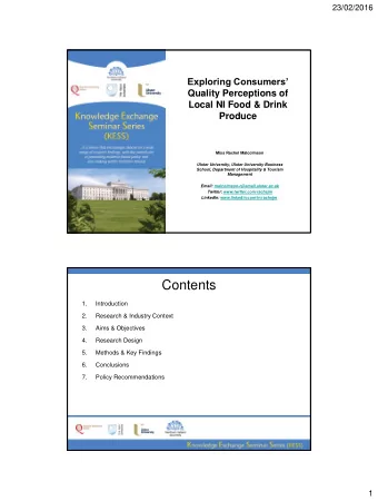 1.  Introduction  2.  Research &amp; Industry Context  3.  Aims &amp; Objectives  4.  Research