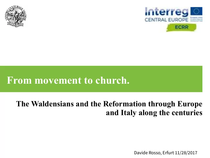 from movement to church