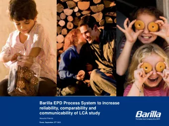 Barilla EPD Process System to increase  reliability, comparability and communicability of LCA study