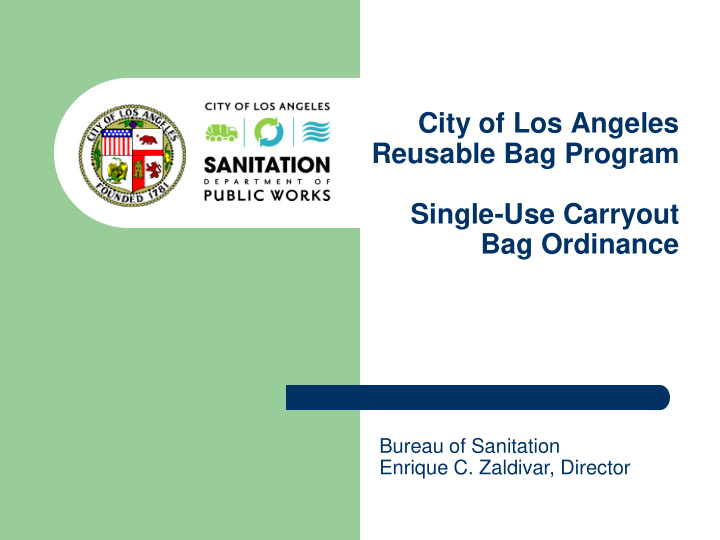 city of los angeles reusable bag program single use