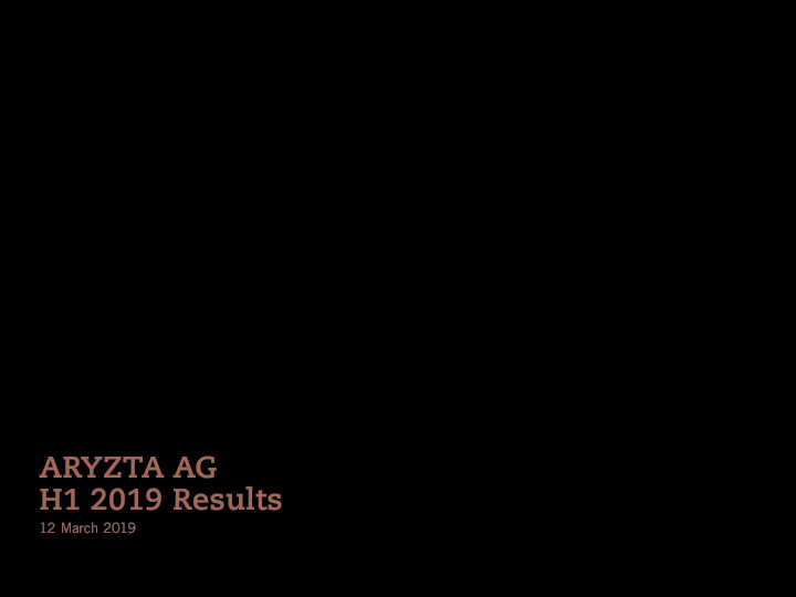 aryzta ag h1 2019 results