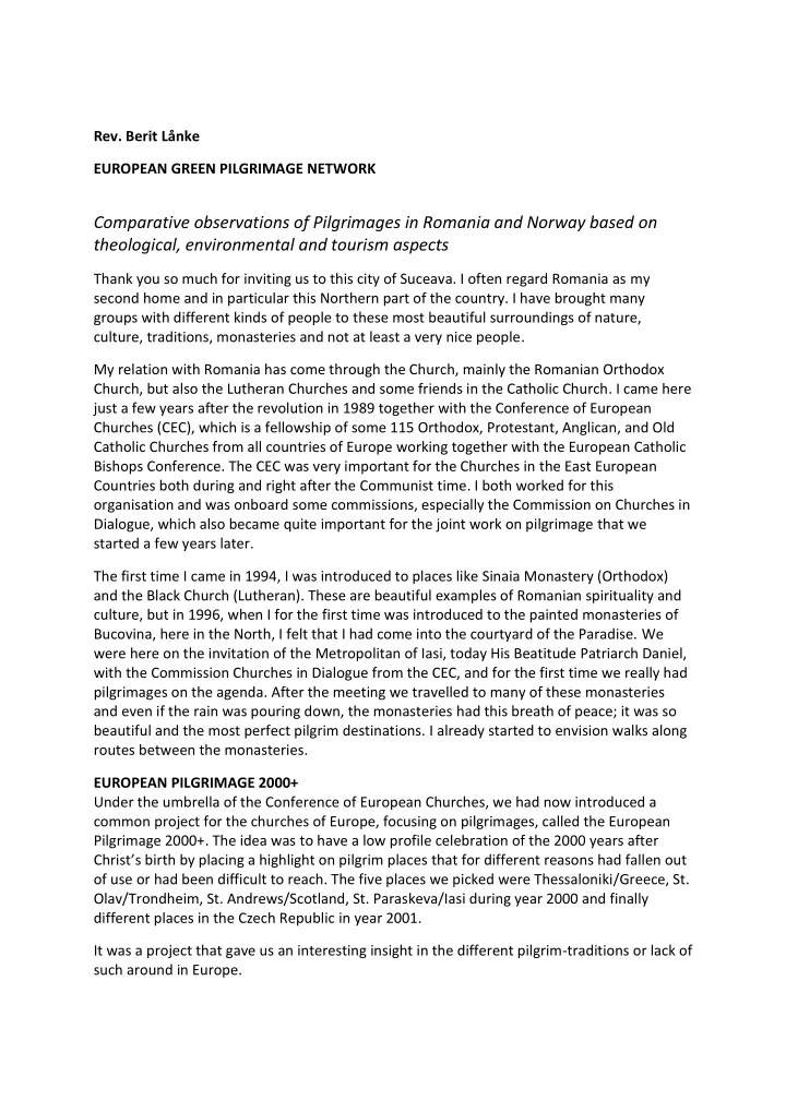 comparative observations of pilgrimages in romania and