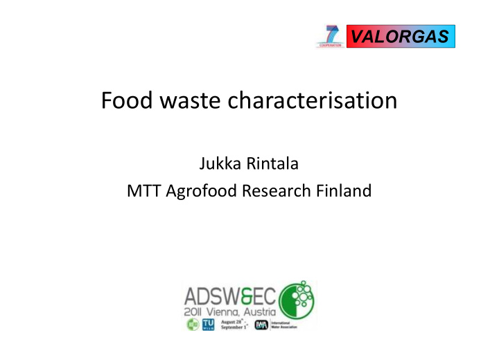 food waste characterisation