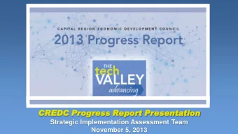 CREDC  EDC Progress  ss Report Presentation  Strategic Implementation Assessment Team  November 5,