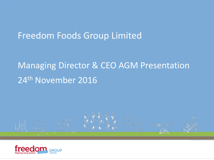 managing director ceo agm presentation 24 th november