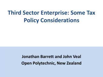 Third Sector Enterprise: Some Tax Policy Considerations  Jonathan Barrett and John Veal  Open