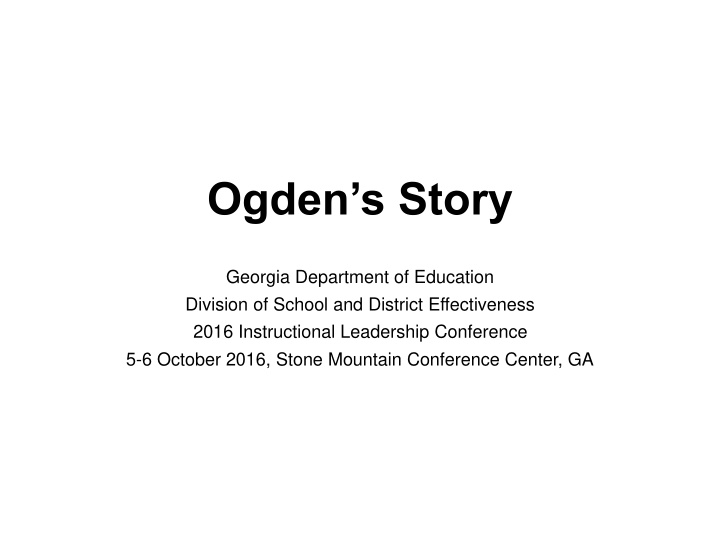 ogden s story