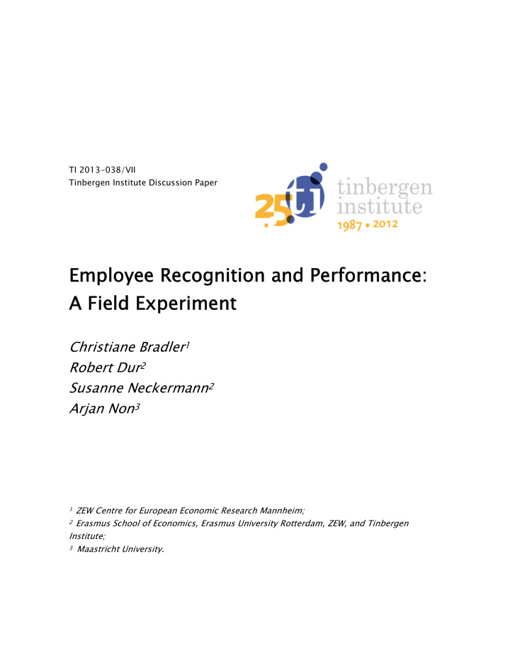 employee recognition and performance employee recognition