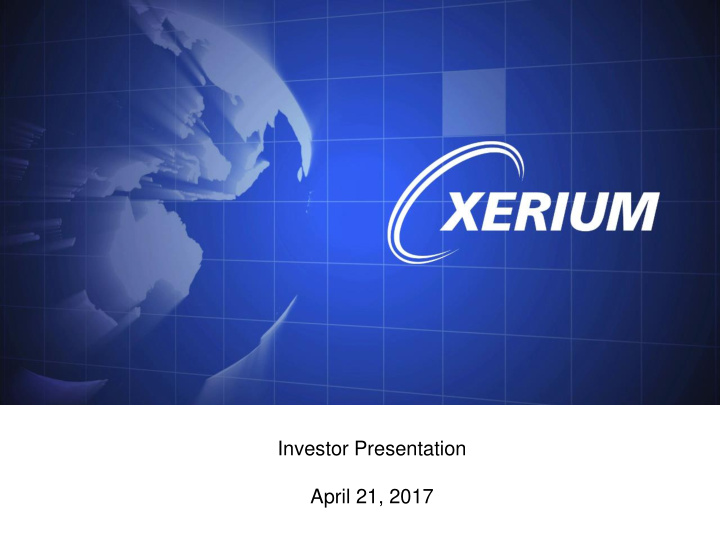 investor presentation april 21 2017 forward looking