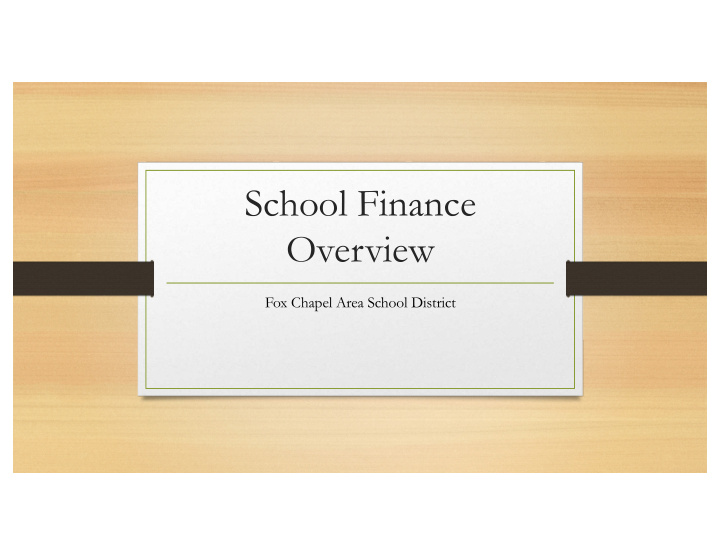 school finance overview